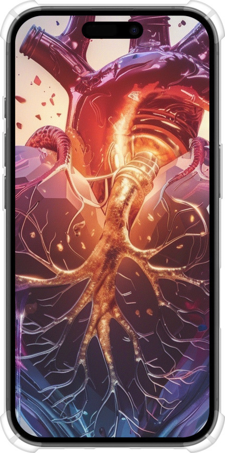 Силикон с усиленными углами чехол Crystal Heart для Apple iPhone 16 - 6070sp-3709 изображение 