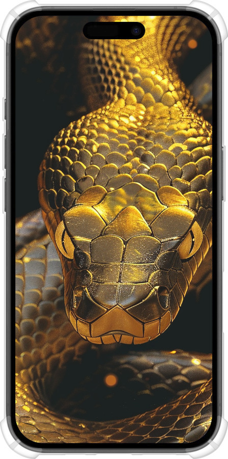 Силіконовий протиударний с посиленими кутами чехол Golden snake для Apple iPhone 16 - 6072sp-3709 изображение 