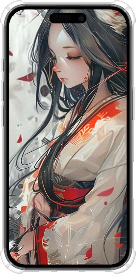 Силикон с усиленными углами чехол Кицуне для Apple iPhone 16 - 6073sp-3709 изображение 