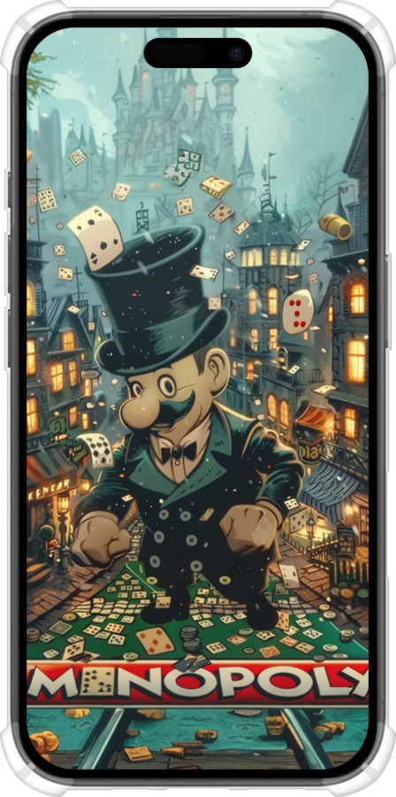 Силикон с усиленными углами чехол Сказочный Monopoly для Apple iPhone 16 - 6086sp-3709 изображение 