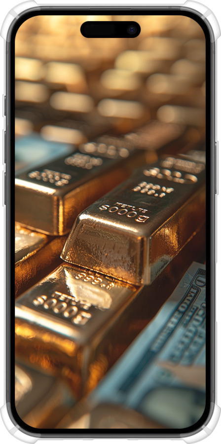 Силіконовий протиударний с посиленими кутами чехол Сяйво золота для Apple iPhone 16 - 6104sp-3709 изображение 