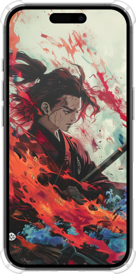 Силикон с усиленными углами чехол Битва стихий для Apple iPhone 16 - 6110sp-3709 изображение 