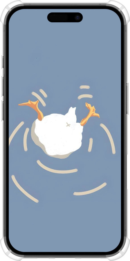 Силіконовий протиударний с посиленими кутами чехол Гусь ныряет для Apple iPhone 16 - 6275sp-3709 изображение 