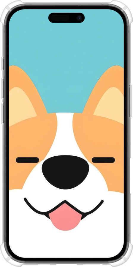 Силикон с усиленными углами чехол Корги для Apple iPhone 16 - 6280sp-3709 изображение 