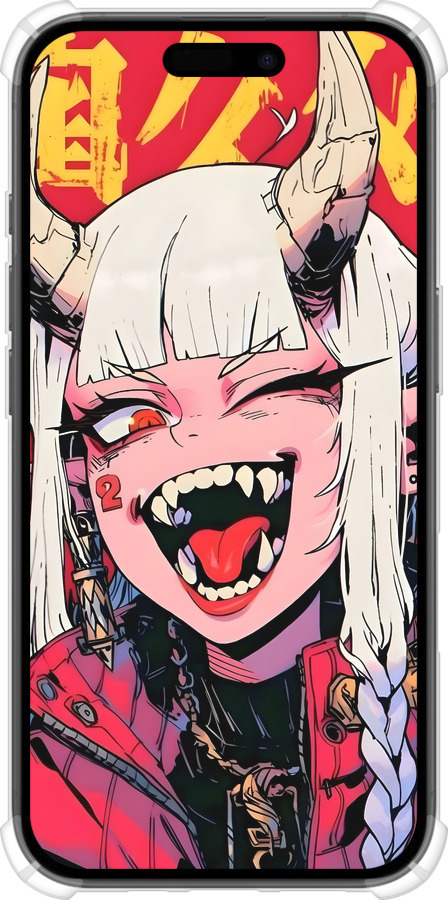 Силикон с усиленными углами чехол Аниме демон для Apple iPhone 16 - 6308sp-3709 изображение 