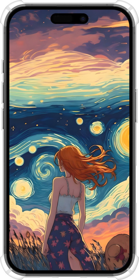 Силикон с усиленными углами чехол Девушка Арт для Apple iPhone 16 - 6325sp-3709 изображение 