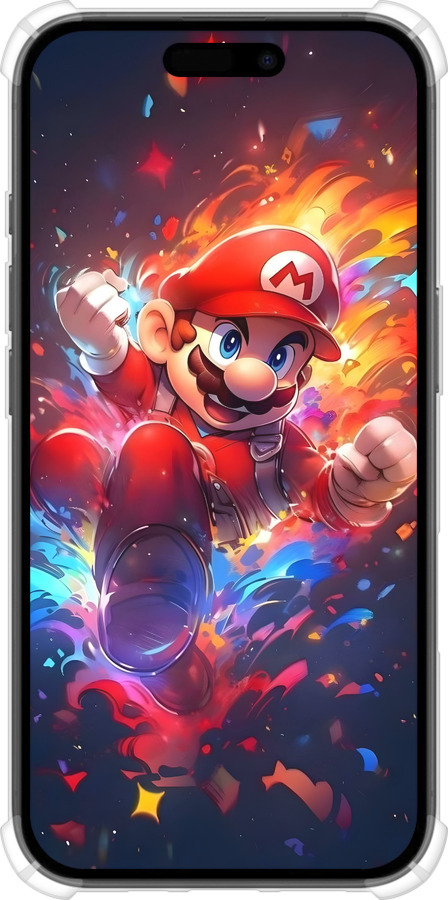 Силикон с усиленными углами чехол Супер Марио для Apple iPhone 16 - 6342sp-3709 изображение 