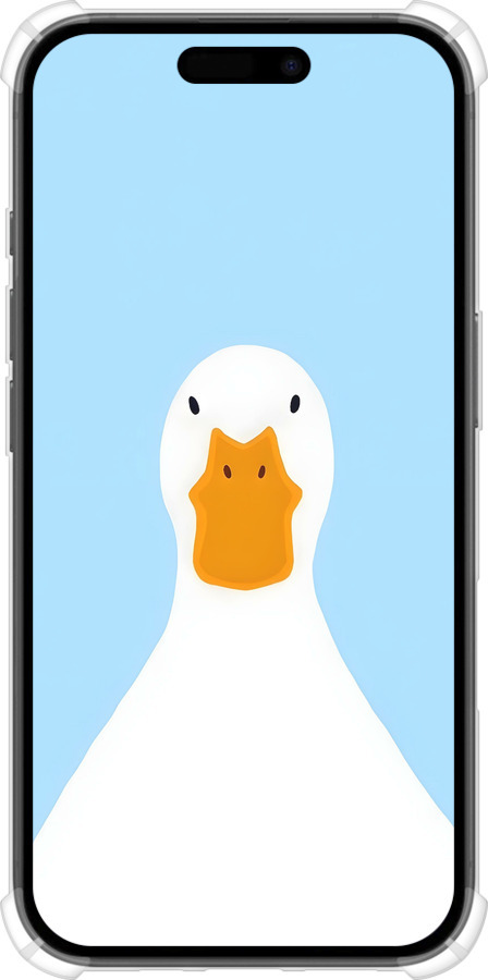 Силикон с усиленными углами чехол Гусь для Apple iPhone 16 - 6350sp-3709 изображение 