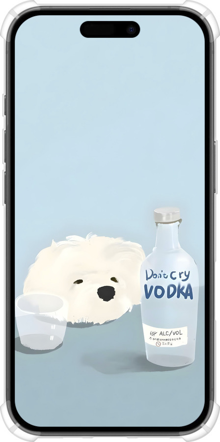 Силикон с усиленными углами чехол Пес водка для Apple iPhone 16 - 6368sp-3709 изображение 