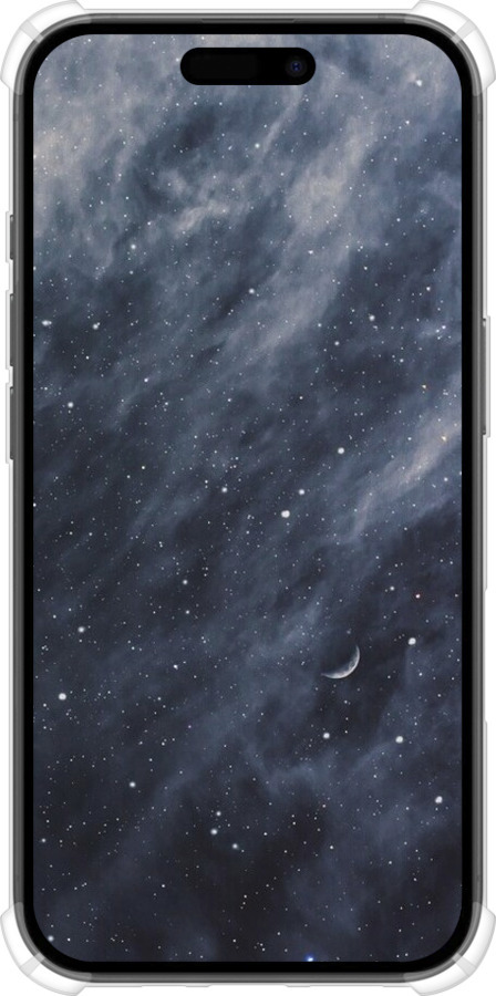 Силикон с усиленными углами чехол Голубые облака, Голубая луна для Apple iPhone 16 - 6398sp-3709 изображение 