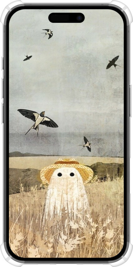 Силіконовий протиударний с посиленими кутами чехол Привид у полі для Apple iPhone 16 - 6427sp-3709 изображение 