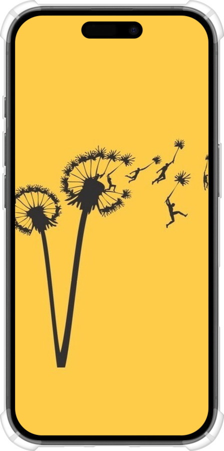 Силикон с усиленными углами чехол Минимализм одуванчики для Apple iPhone 16 - 6449sp-3709 изображение 