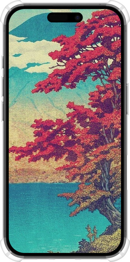 Силикон с усиленными углами чехол С изображением природы для Apple iPhone 16 - 6469sp-3709 изображение 