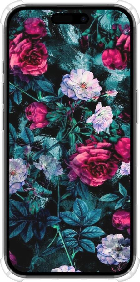 Силикон с усиленными углами чехол Сад и розы для Apple iPhone 16 - 6483sp-3709 изображение 