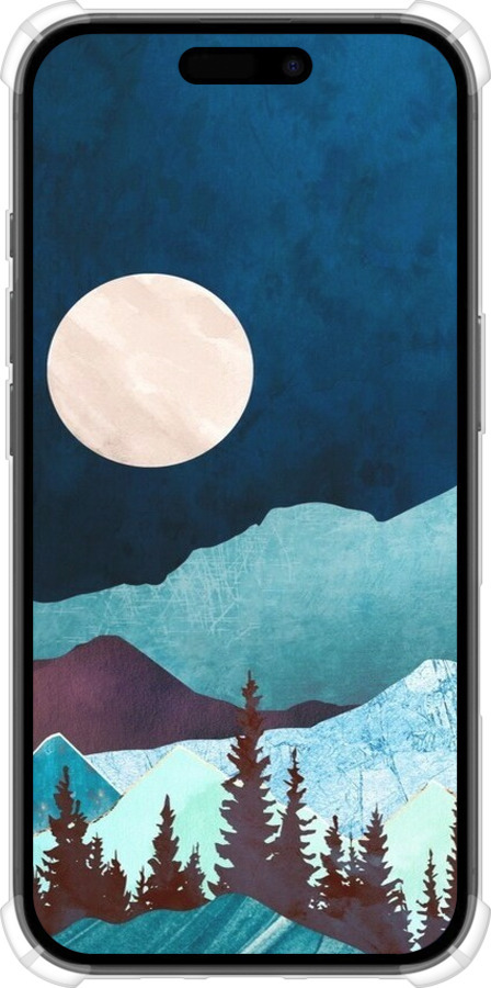 Силикон с усиленными углами чехол Горная идиллия ночной пейзаж для Apple iPhone 16 - 6488sp-3709 изображение 