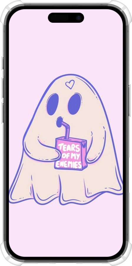 Силикон с усиленными углами чехол Милый призрак для Apple iPhone 16 - 6507sp-3709 изображение 