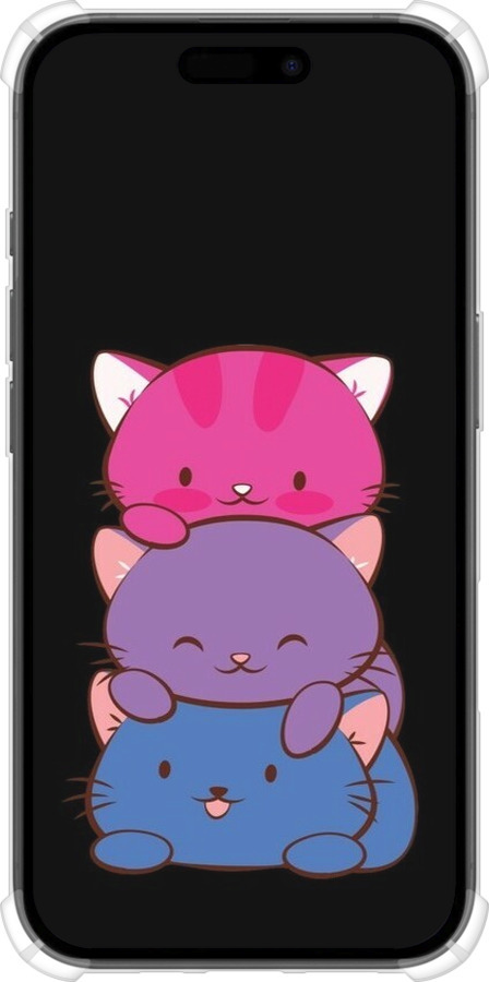 Силикон с усиленными углами чехол Милые кошки для Apple iPhone 16 - 6518sp-3709 изображение 