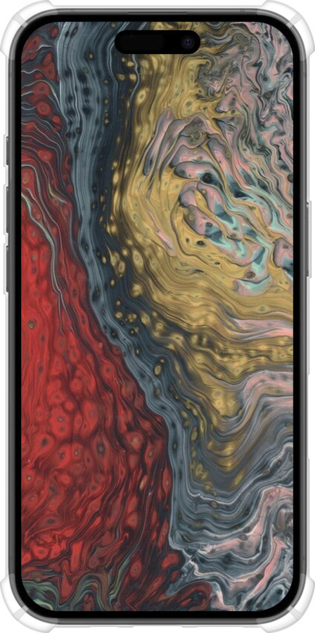 Силикон с усиленными углами чехол С изображением абстрактной живописи для Apple iPhone 16 - 6530sp-3709 изображение 