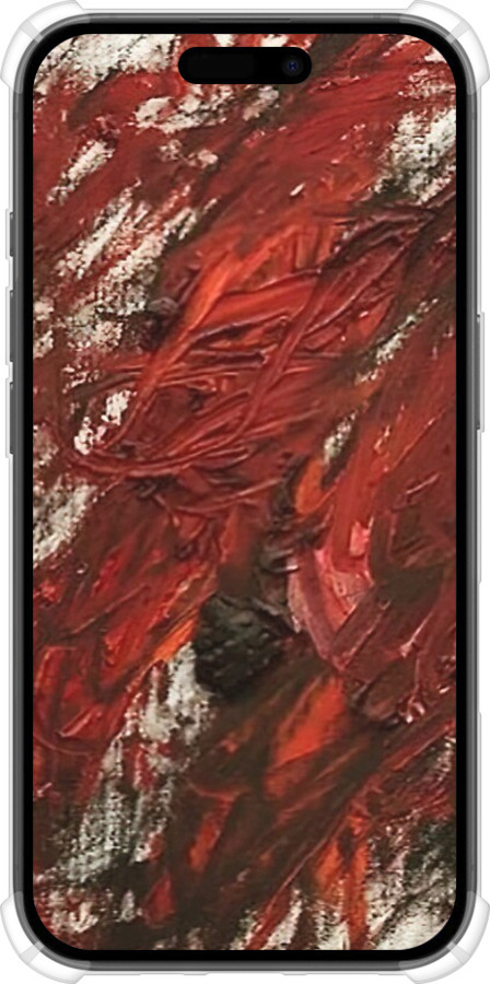 Силикон с усиленными углами чехол Абстрактная композиция в красных тонах для Apple iPhone 16 - 6541sp-3709 изображение 