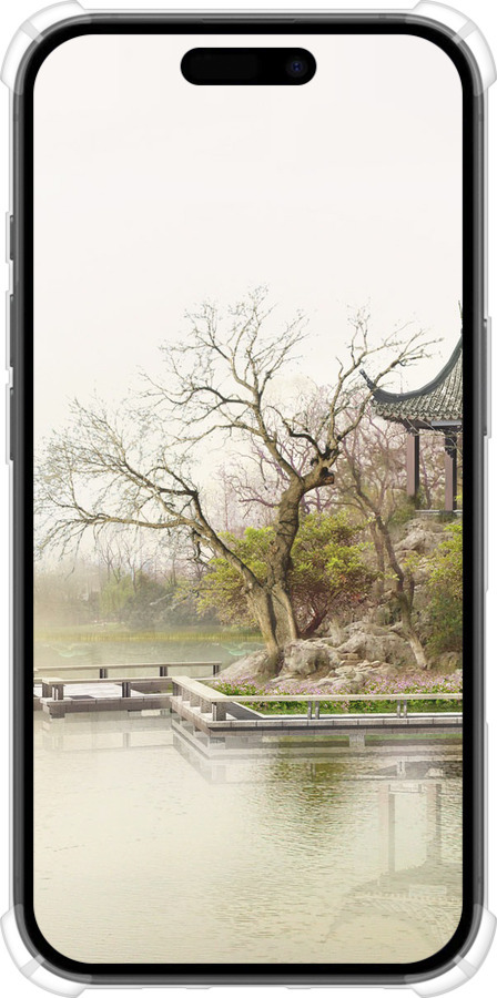 Силикон с усиленными углами чехол Японский пейзаж для Apple iPhone 16 - 776sp-3709 изображение 