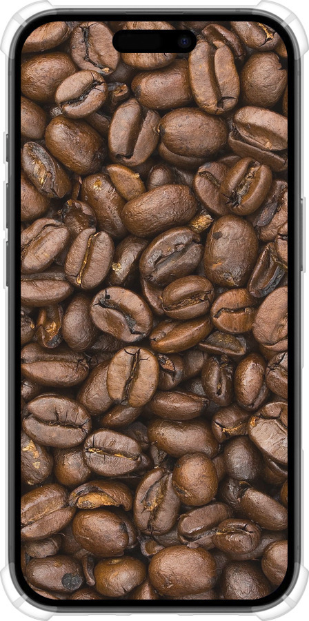 Силіконовий протиударний с посиленими кутами чехол Зерна кави для Apple iPhone 16 - 783sp-3709 изображение 