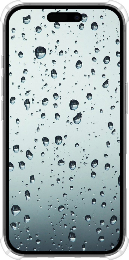 Силикон с усиленными углами чехол Стекло в каплях для Apple iPhone 16 - 848sp-3709 изображение 