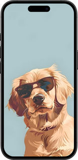Силіконовий чехол Пес в очках для Apple iPhone 16 - 6381u-3709 изображение 