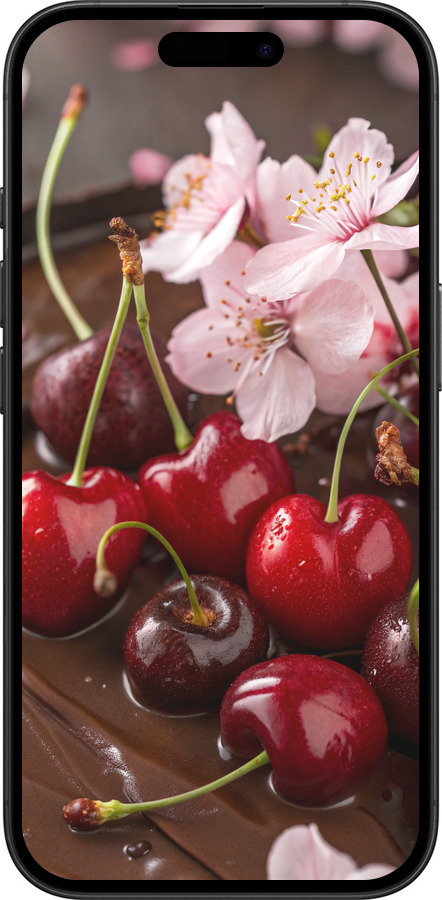 Силіконовий чехол Вишня у шоколаді для Apple iPhone 16 - 6698u-3709 изображение 