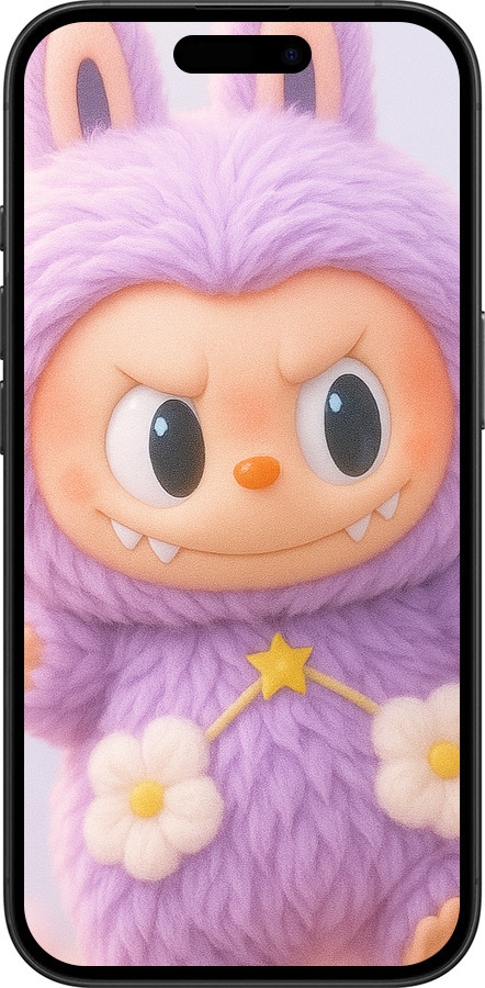 Силиконовый чехол Лабубу для Apple iPhone 16 - 6708u-3709 изображение 