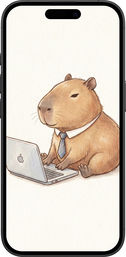 Силиконовый чехол Funny Capybara CEO Working для Apple iPhone 16 - 6777u-3709 изображение 