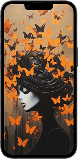 TPU чехол Чехол для телефона Девушка с оранжевыми бабочками для Apple iPhone SE 4 - 5940b-3652 изображение 