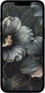 TPU чехол Чорні квіти для Apple iPhone SE 4 - 6031b-3652 изображение 