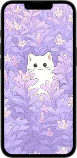TPU чехол Котик в цветах для Apple iPhone SE 4 - 6390b-3652 изображение 