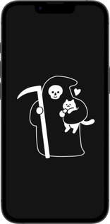 TPU чехол Мінімалістичний арт: смерть та кішка для Apple iPhone 16e - 6529b-3971 изображение 