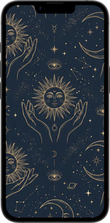 TPU чехол Celestial Harmony: Sun & Moon Gold Mystic Pattern для Apple iPhone 16e - 6778b-3971 изображение 