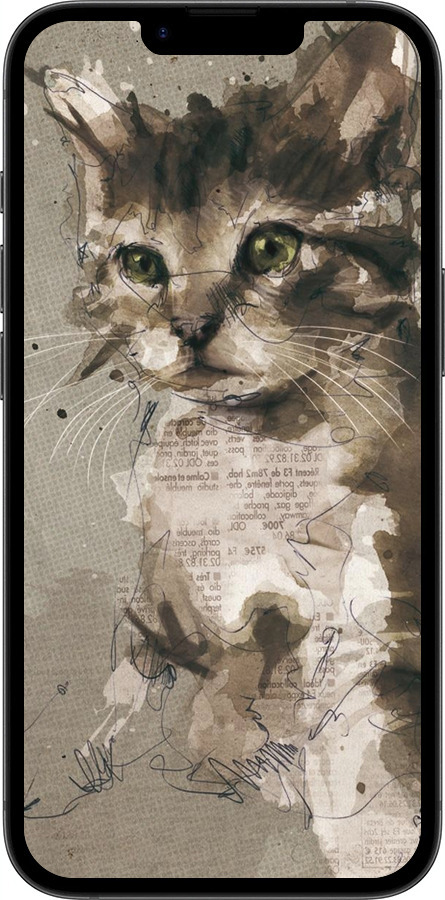 TPU чехол Котёнок из пятен и линий для Apple iPhone 16e - 119b-3971 изображение 