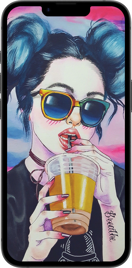 TPU чехол Арт-девушка в очках для Apple iPhone 16e - 3994b-3971 изображение 