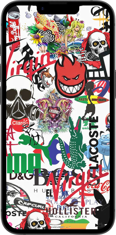 TPU чехол Many different logos для Apple iPhone SE 4 - 4022b-3652 изображение 