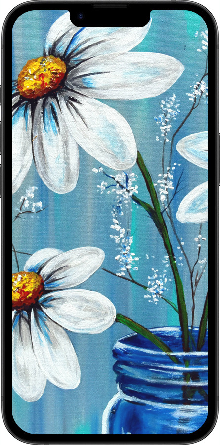 TPU чехол Красиві арт-ромашки для Apple iPhone SE 4 - 4031b-3652 изображение 