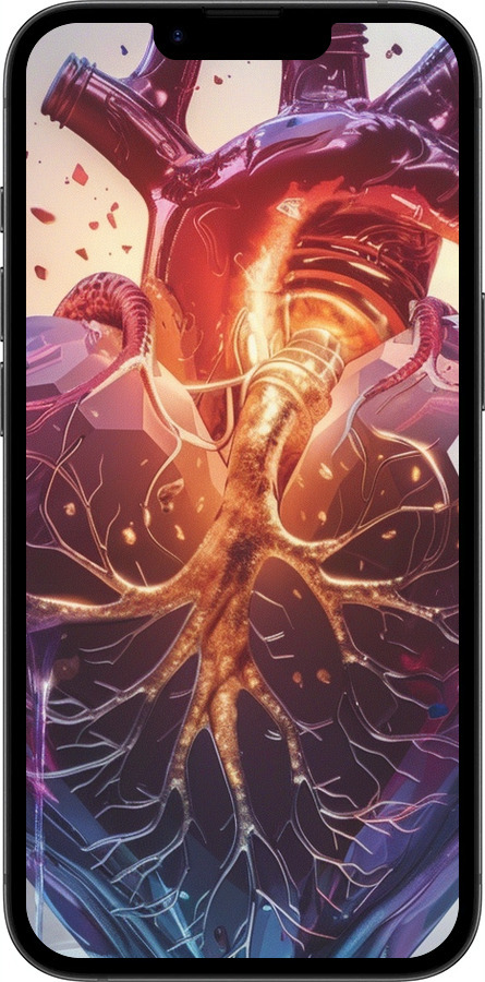 TPU чехол Crystal Heart для Apple iPhone 16e - 6070b-3971 изображение 