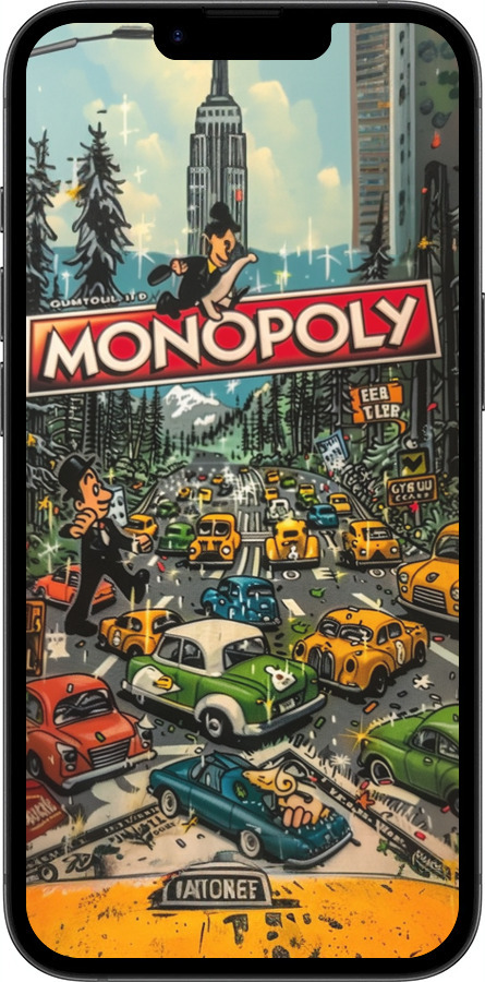 TPU чехол Городской драйв Monopoly для Apple iPhone SE 4 - 6088b-3652 изображение 