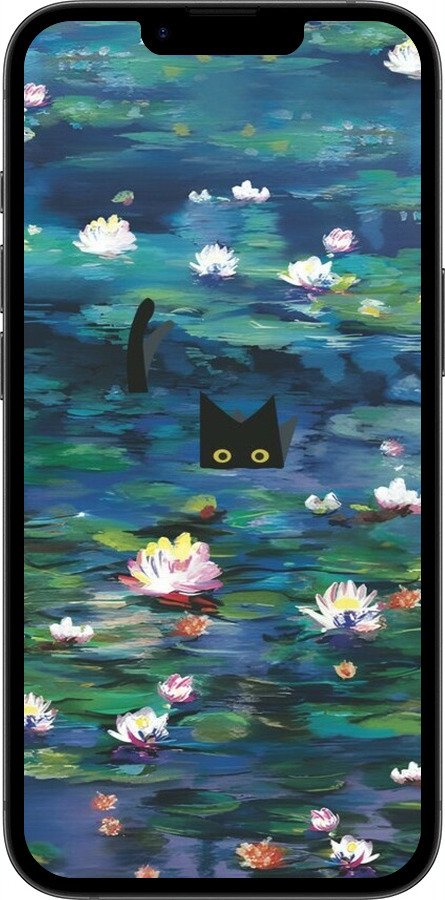 TPU чехол із зображенням водяних лілій та кішок для Apple iPhone SE 4 - 6257b-3652 изображение 
