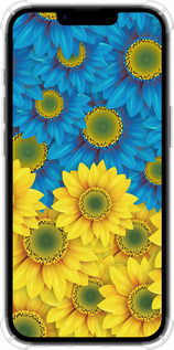 Силіконовий протиударний с посиленими кутами чехол Жовто-блакитні квіти  для Apple iPhone SE 4 - 1048sp-3652 изображение 