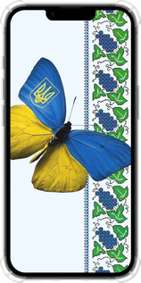 Силіконовий протиударний с посиленими кутами чехол Жовто-блакитний метелик  для Apple iPhone 16e - 1054sp-3971 изображение 