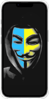 Силикон с усиленными углами чехол Украинский анонимус для Apple iPhone SE 4 - 1062sp-3652 изображение 