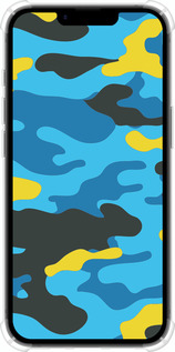 Силикон с усиленными углами чехол Желто-голубой камуфляж для Apple iPhone 16e - 1084sp-3971 изображение 