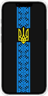 Силикон с усиленными углами чехол Тризуб в вышиванке для Apple iPhone SE 4 - 1158sp-3652 изображение 