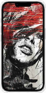 Силикон с усиленными углами чехол Лицо девушки для Apple iPhone 16e - 1162sp-3971 изображение 