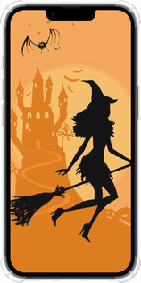 Силіконовий протиударний с посиленими кутами чехол Відьма на мітлі для Apple iPhone SE 4 - 1184sp-3652 изображение 