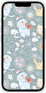 Силикон с усиленными углами чехол Котята v3 для Apple iPhone SE 4 - 1223sp-3652 изображение 